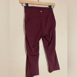 Lululemon Athletica Burgundy Crop Leggings Size 4